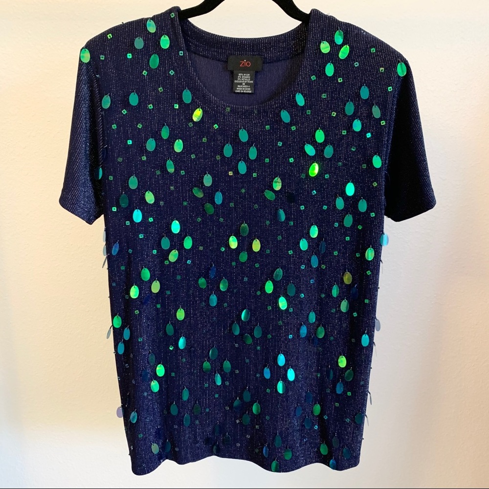 Sparkly sequined and beaded top
